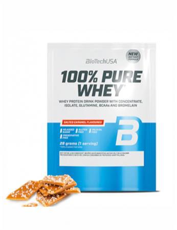 Srvátkový proteínový prášok, 28g, BIOTECH USA "100% Pure Whey", slaný karamel 1