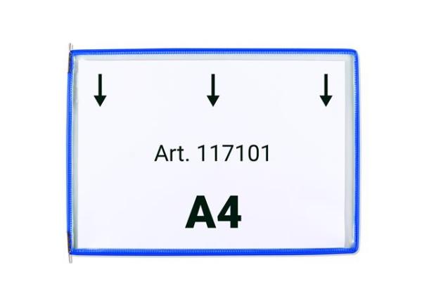 Prezentačná tabuľa A4, ležatá, zvrchu otvorená, DJOIS, modrá