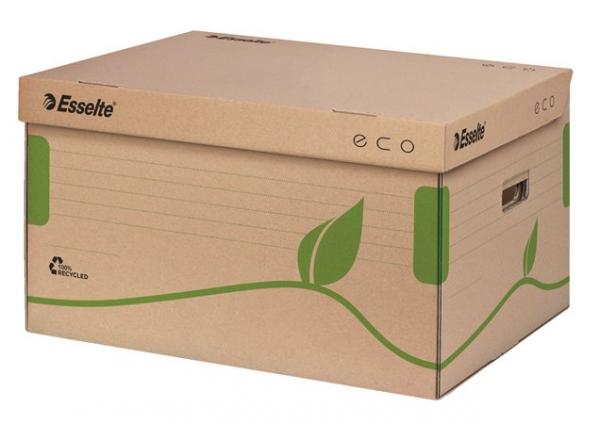 Archívny kontajner, recyklovaný kartón, s otváraním zhora,  ESSELTE "Eco", hnedý