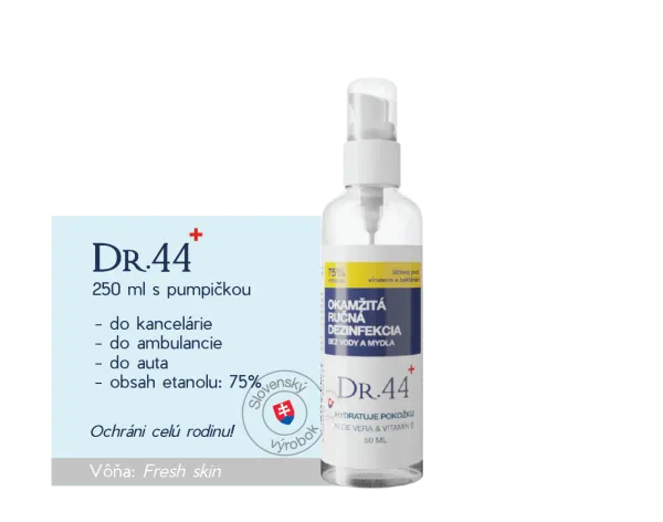 Gélová dezinfekcia s pumpičkou Dr.44+, 250ml