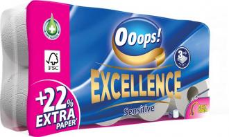 . Toaletný papier, 3-vrstvový, 8 kotúčový, "Ooops! Excellence"