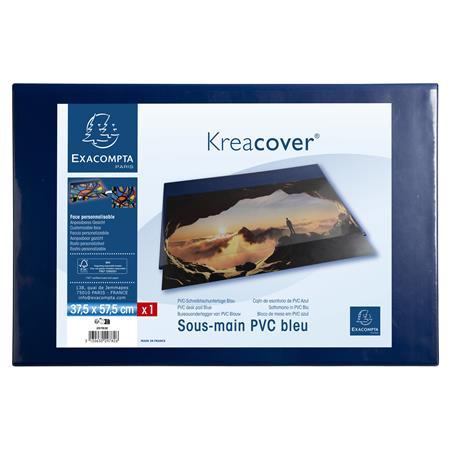 Podložka na stôl, PVC, 375x575 mm, EXACOMPTA "KreaCover®", modrá 10