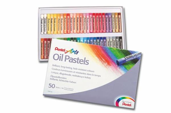 Pastelové olejové kriedy, PENTEL, "Arts", 50 rôznych farieb