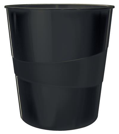 Odpadkový kôš, 15 litrov, LEITZ "Wow", čierny