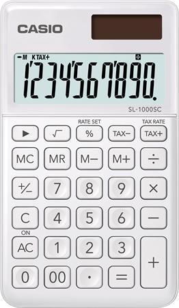 Vrecková kalkulačka, 10-miestna, CASIO "SL 1000", biela