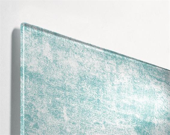 Magnetická sklenená tabuľa, 91x46x1,5 cm, SIGEL "Artverum® ", vzor steny, tyrkysová, matná
