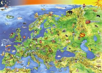 Podložka na stôl, obojstranná, STIEFEL  "Európa/Európa detská mapa"
