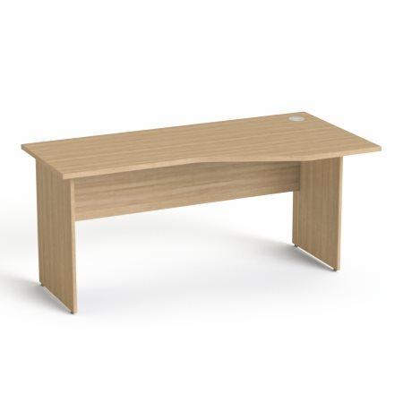 Písací stôl, s oblúkom, pravý, s drevenými nohami, 160x80 cm, MAYAH "Freedom SV-23", jaseň