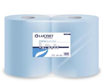 Papierové utierky, kotúčové, 3 vrstvové, LUCART "Strong Blue 3500", modré