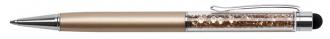 ART CRYSTELLA Guličkové pero, dotykové, s topazovými kryštálmi, 14 cm, "MADE WITH SWAROVSKI ELEMENTS", z