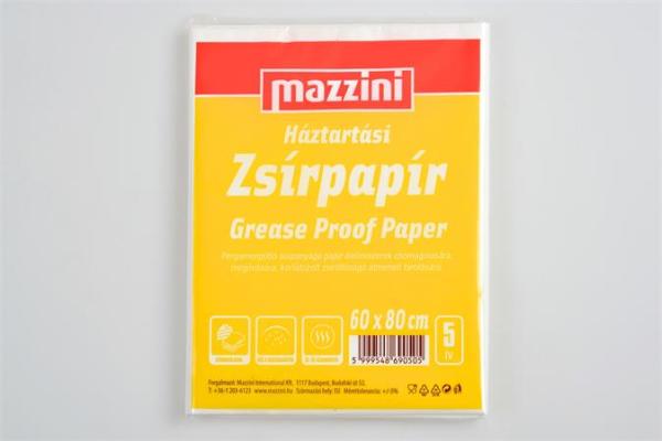 Mastný papier, v hárkoch, 5 hárkov, 60x80 cm, MAZZINI