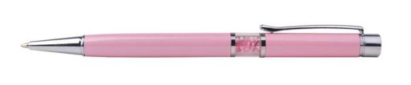 ART CRYSTELLA Guľôčkové pero, Crystals from SWAROVSKI®, ružové, v strede plnené 14 cm ružovými kriľtáľmi