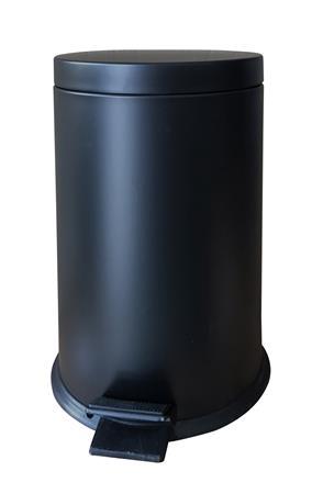 . Odpadkový kôš, pedálový, kovový, 16 l, odnímateľná nádoba, čierna
