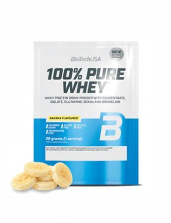 Srvátkový proteínový prášok, 28g, BIOTECH USA "100% Pure Whey", banán 1