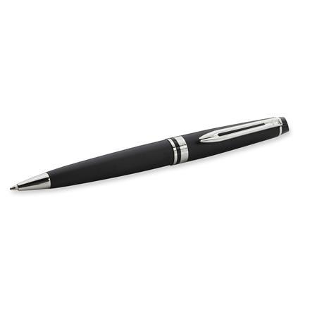 Guľôčkové pero, 0,7 mm, matné čierne telo pera, strieborný klip, WATERMAN "Expert III" , m