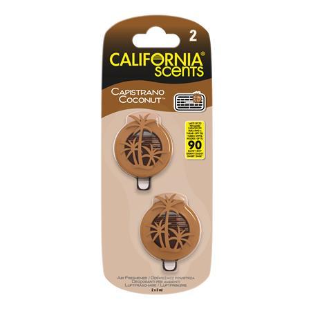 Vôňa do auta, mini difúzor, 2*3 ml, CALIFORNIA SCENTS "Capistrano Coconut"