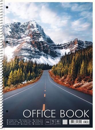 Špirálový zošit, A4+, linajkový, 80 listov, SHKOLYARYK "Office book", mix