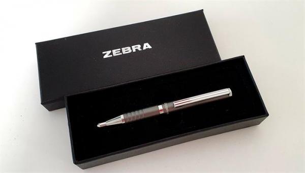 Guľôčkové pero, 0,24 mm, teleskopické telo, kovová sivá, ZEBRA "SL-F1", modrá