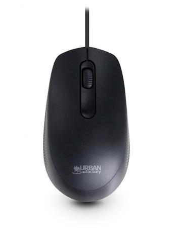 Myš, drôtová, optická, stredná veľkosť, USB, URBAN FACTORY "Free Color", čierna