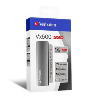 SSD (externá pamäť) 120 GB, USB 3.1, VERBATIM, "Vx500", sivá