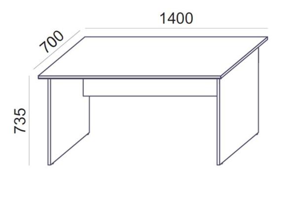 Písací stôl, s plochými nohami, 140 × 70 cm, MAYAH „Freedom SV-20“, biela 4