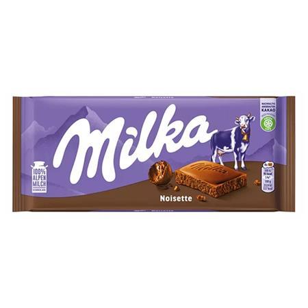 Mliečna čokoláda, 100 g, MILKA „Noisette“