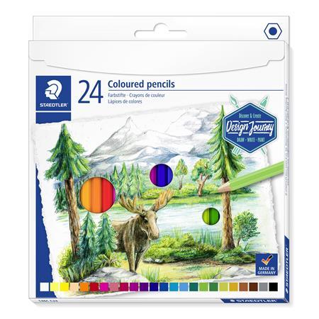 Farebné ceruzky, sada, šesťhranné, STAEDTLER "Design Journey", 24 rôznych farieb