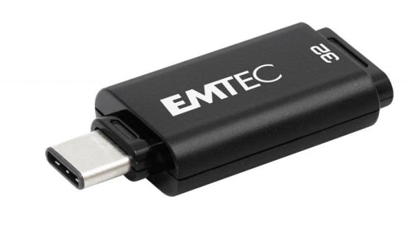 USB kľúč, 32GB, USB-C 3.2, EMTEC "D400 Type-C", čierna