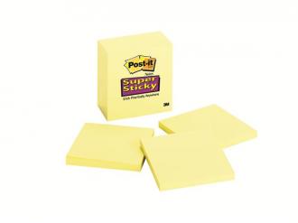 Samolepiaci bloček, 76x76 mm, 90 listov, 3M POSTIT "Super Sticky", žltý