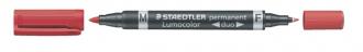Permanentný popisovač, F/M, 0,6/1,5 mm, kuželový, s 2 hrotmi, STAEDTLER "Lumocolor Duo", č