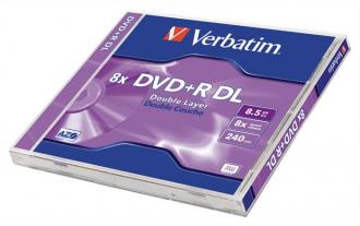 DVD+R 8,5 GB, 8x, dvojvrstvové, klasický obal, VERBATIM "Double Layer"