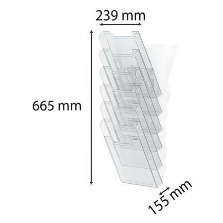 Katalógustartó, fali, A4, álló, 6 rekeszes, EXACOMPTA "Office", priehľadný 5