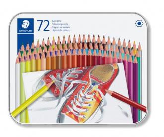 Farebné ceruzky, sada, šesťhranné, v plechovej krabičke, STAEDTLER, 72 rôznych farieb