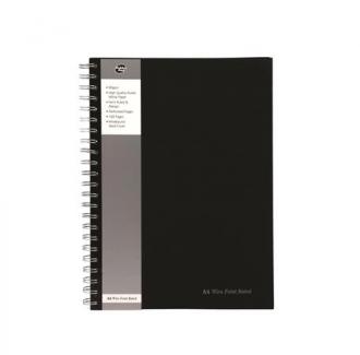 Špirálový zošit, A4, linajkový, 80 strán, PUKKA PAD "Black Range", čierna