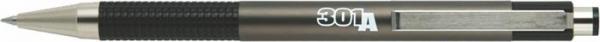Guľôčkové pero, 0,24 mm, stláčací mechanizmus, antracitové telo, ZEBRA "F301A", modrá