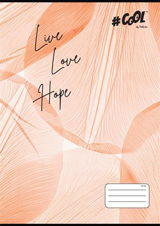 Zošit, A4, štvorčekový, 32 listov, COOL BY VICTORIA, "Live-love-hope", "87-32"