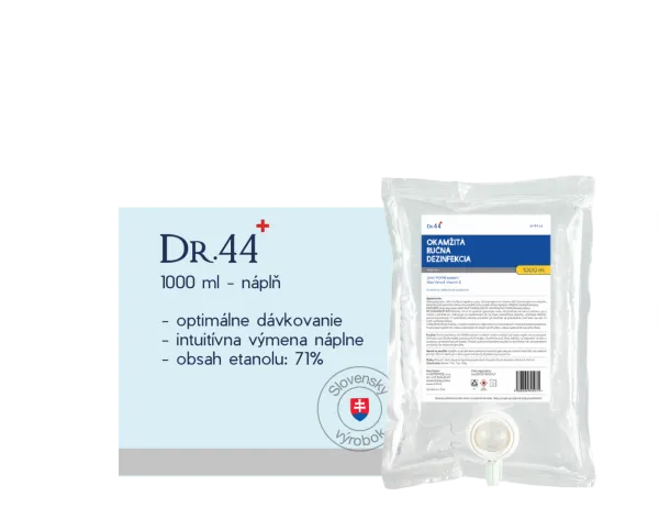 Automatický dávkovač gélovej dezinfekcie, 1.000ml + 1l gélovej dezinfekcie Dr.44+