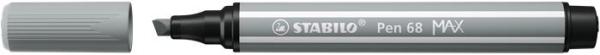 Fixka, 1-5 mm, zrezaný hrot, STABILO "Pen 68 MAX", sivá