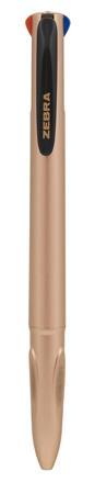 Guľôčkové pero, 0,37 mm, stláčací mechanizmus, 4-farebné, ZEBRA "Smooth", rose gold
