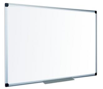 Biela tabuľa, smaltovaná, matná,  120x240 cm, hliníkový rám, VICTORIA