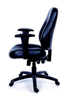 MAYAH Kancelárska stolička, nastaviteľné opierky, čierna bonded koža, čierny podstavec, MaYAH "C
