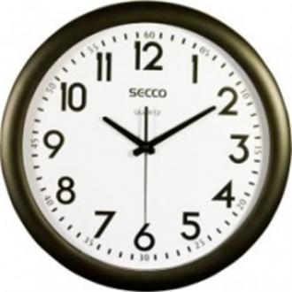 Nástenné hodiny, 28,5 cm, SECCO, čierny rám