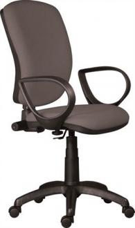 . Kancelárska stolička, textilné čalúnenie, čierny podstavec, "Nuvola", sivá, s kolieskami n