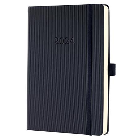 Zápisník, A5, denný, 2024, tvrdý obal, SIGEL "Conceptum", čierna