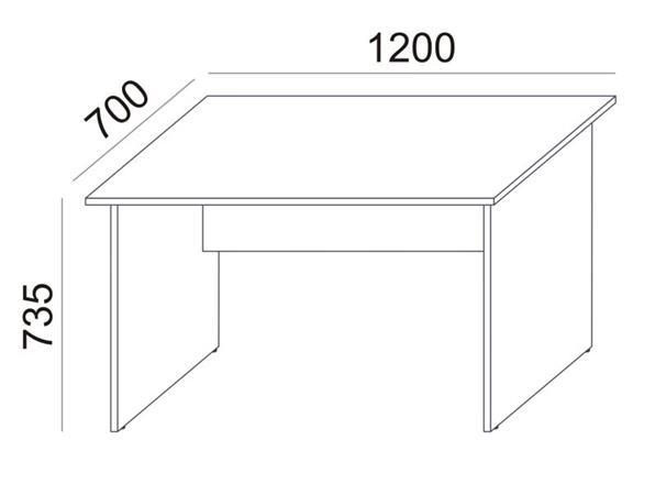 Písací stôl, s plochými nohami, 120 × 70 cm, MAYAH „Freedom SV-19“, biela 4