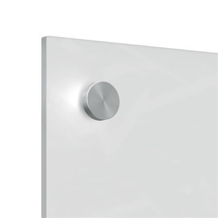 Odkazová tabuľa, sklenená, nástenná, úzka, 30x60 cm, NOBO "Home", biela