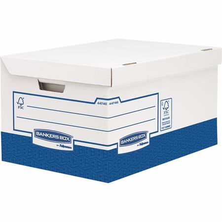 Archivačný kontajner, kartón, ultra silný, veľký, FELLOWES "Bankers Box Basic", modrá-biel