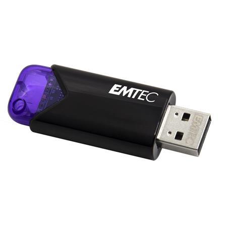 USB kľúč, 128GB, USB 3.2, EMTEC "B110 Click Easy", čierna-fialová