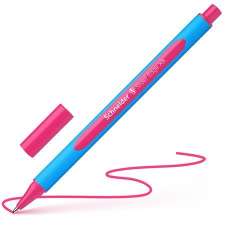 Guľôčkové pero, 0,7 mm, s vrchnákom, SCHNEIDER "Slider Edge XB", ružové
