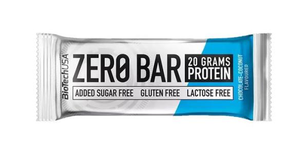 Proteínová tyčinka, bezlepková, 50g, BIOTECH USA "Zero Bar", čokoláda-kokos 1